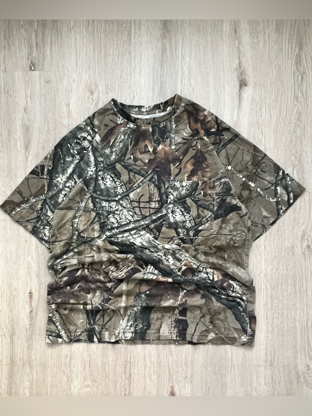 Realtree Style Camo T Shirt Mens Medium Short Sleeve Hunting Outdoor Y2K Grunge